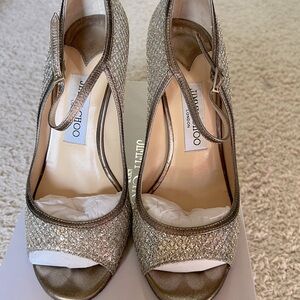 Jimmy Choo Champagne Glitter Tahiti size 37